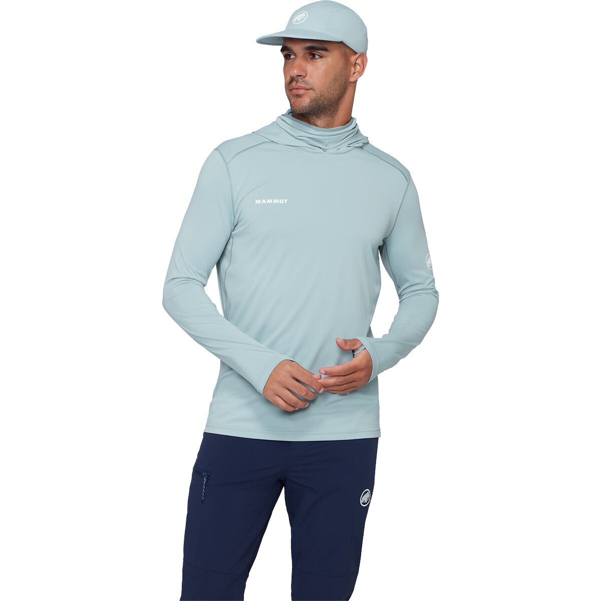 Image of Mammut Selun FL Sun Hooded Shirt - Men's Nebla, L