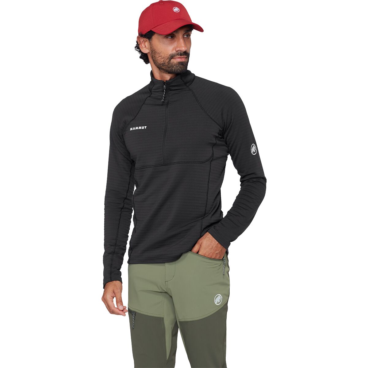 Image of Mammut Taiss ML 1/2-Zip Pullover - Men's Black, XL