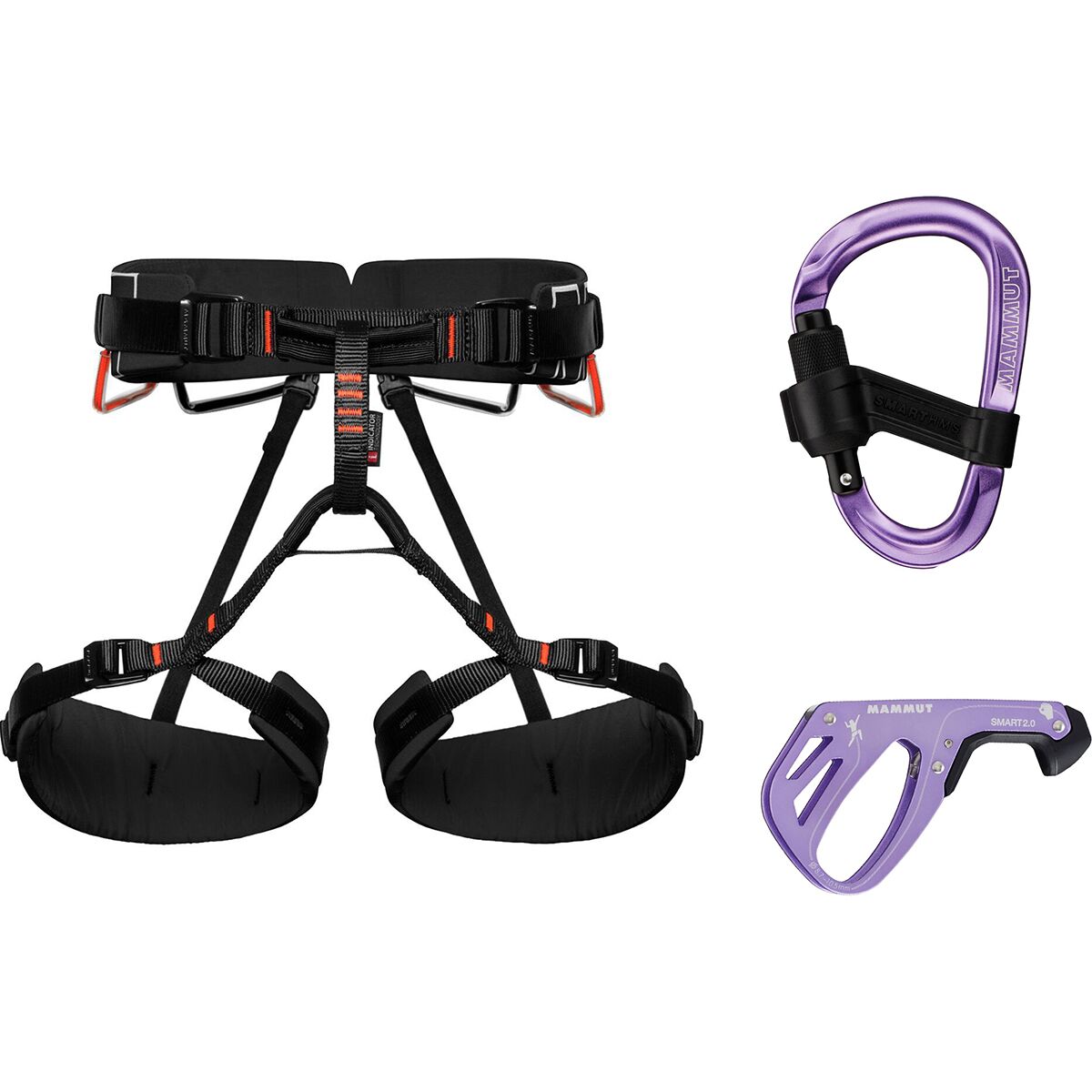 Image of Mammut 4 Slide Harness Package Black, Alpine Calamint, Alpine Calamint, M-XL, One Size, One Size