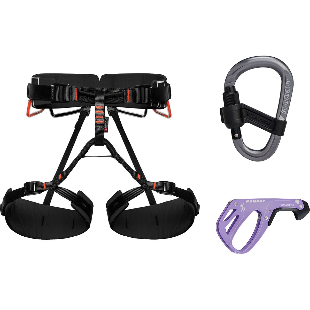 Image of Mammut 4 Slide Harness Package Black, Alpine Calamint, Grey, M-XL, One Size, One Size