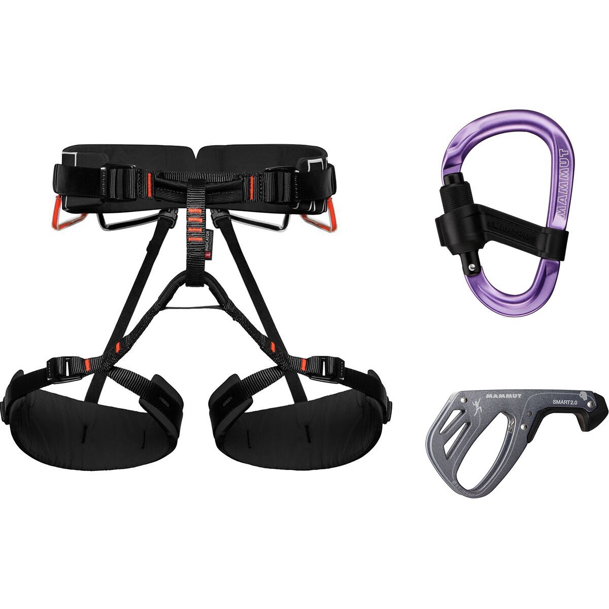 Image of Mammut 4 Slide Harness Package Black, Grey, Alpine Calamint, M-XL, One Size, One Size