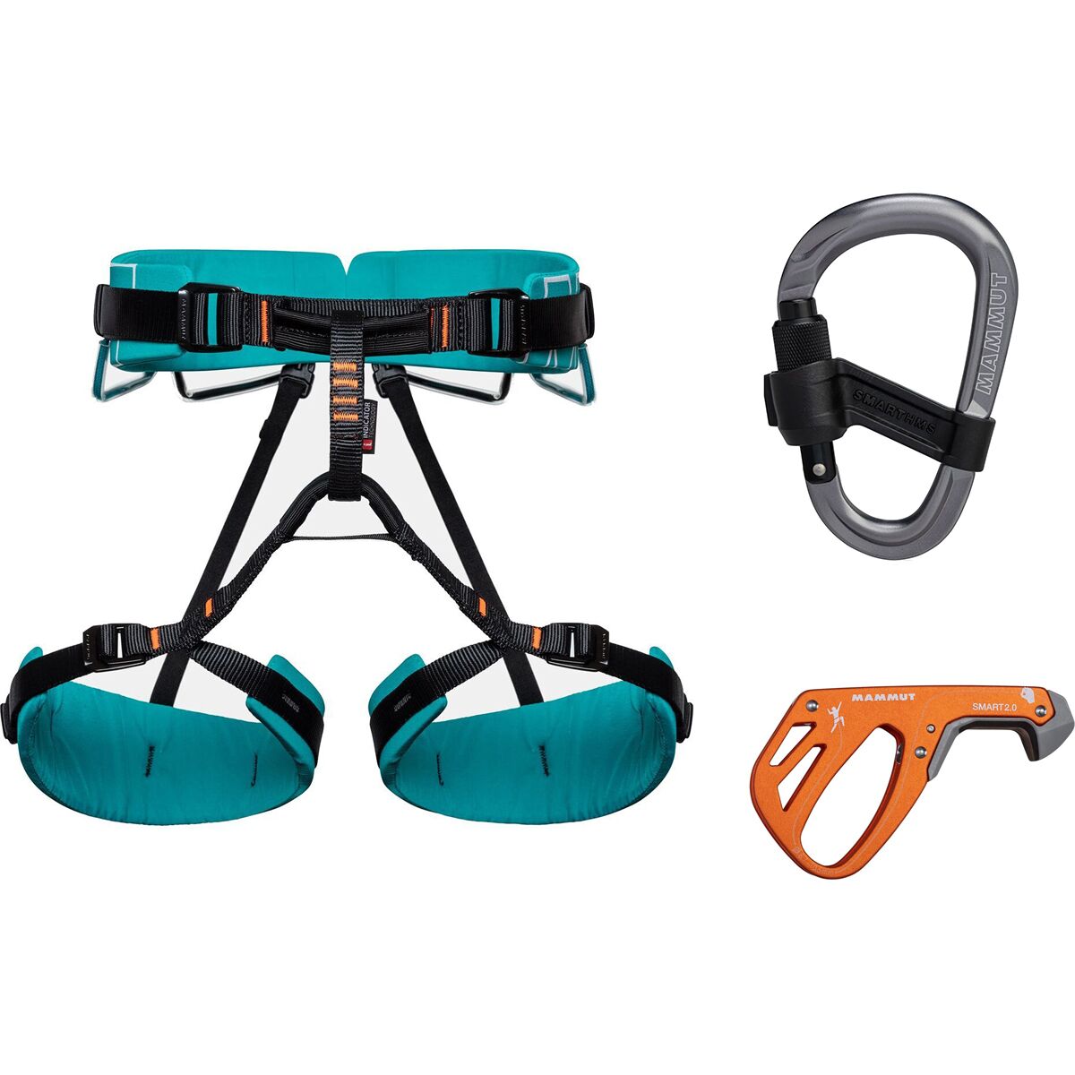 Image of Mammut 4 Slide Harness Package Dark Ceramic, Dark Orange, Grey, XS-M, One Size, One Size