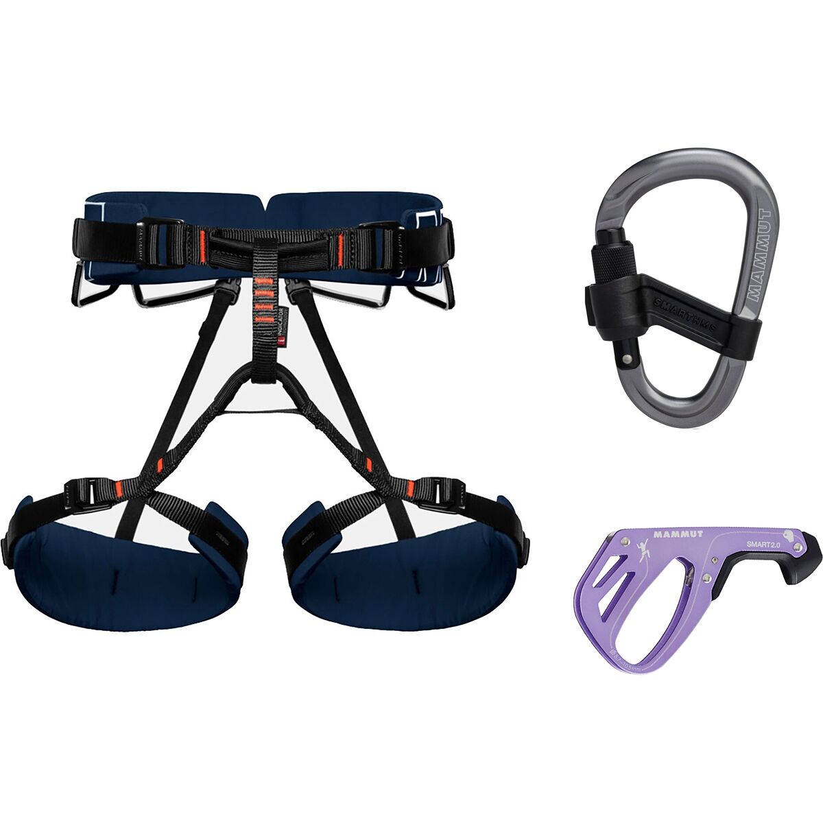Image of Mammut 4 Slide Harness Package Marine, Alpine Calamint, Grey, M-XL, One Size, One Size