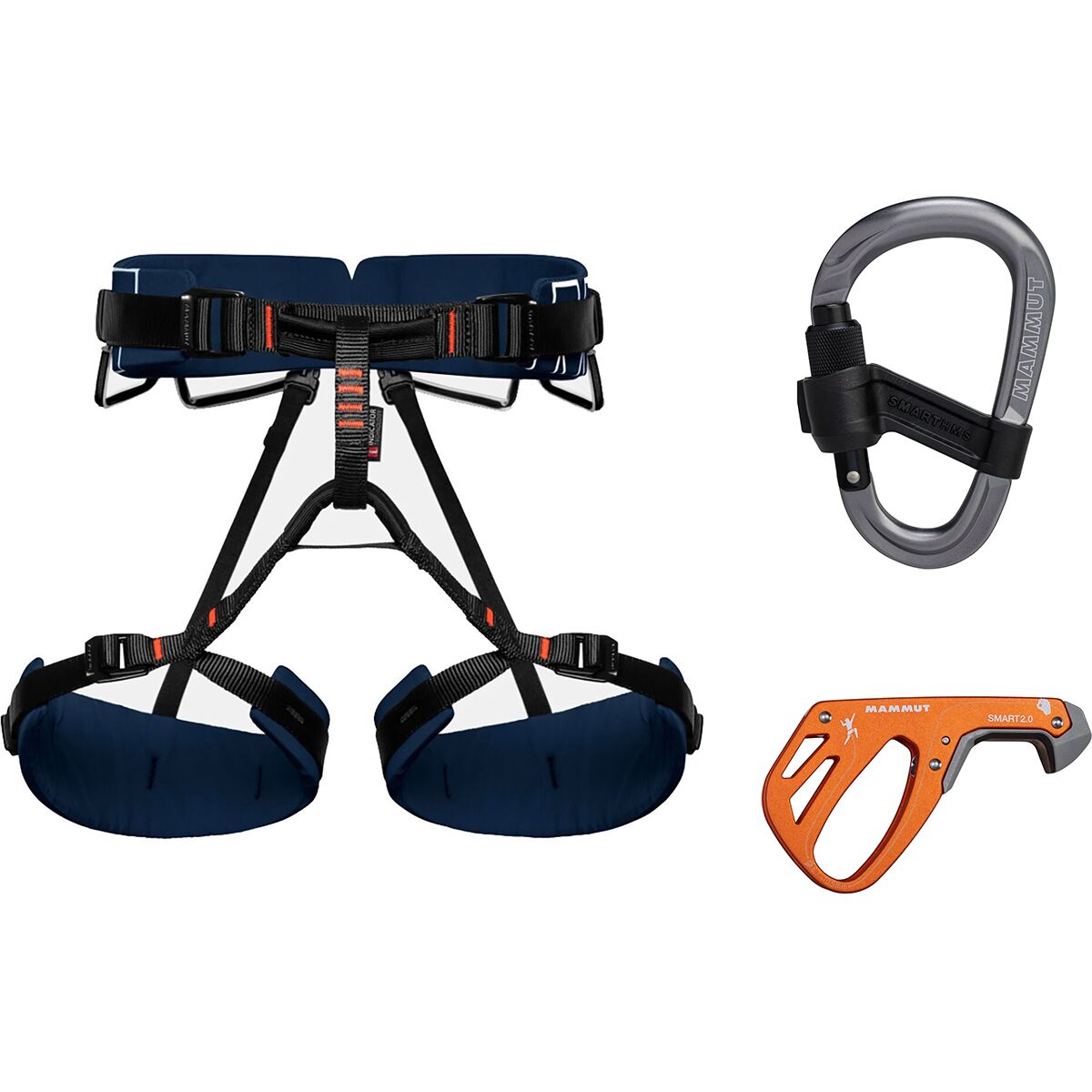 Image of Mammut 4 Slide Harness Package Marine, Dark Orange, Grey, M-XL, One Size, One Size