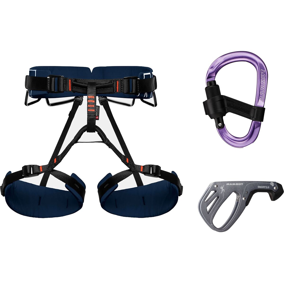 Image of Mammut 4 Slide Harness Package Marine, Grey, Alpine Calamint, XS-M, One Size, One Size