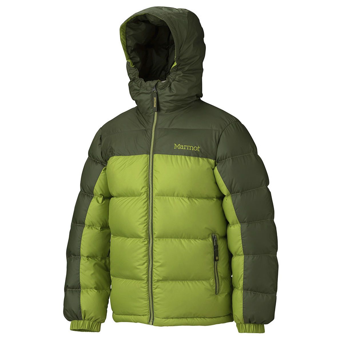 Marmot Guides Down Hooded Jacket - Boys' Green Lichen/Greenland, S