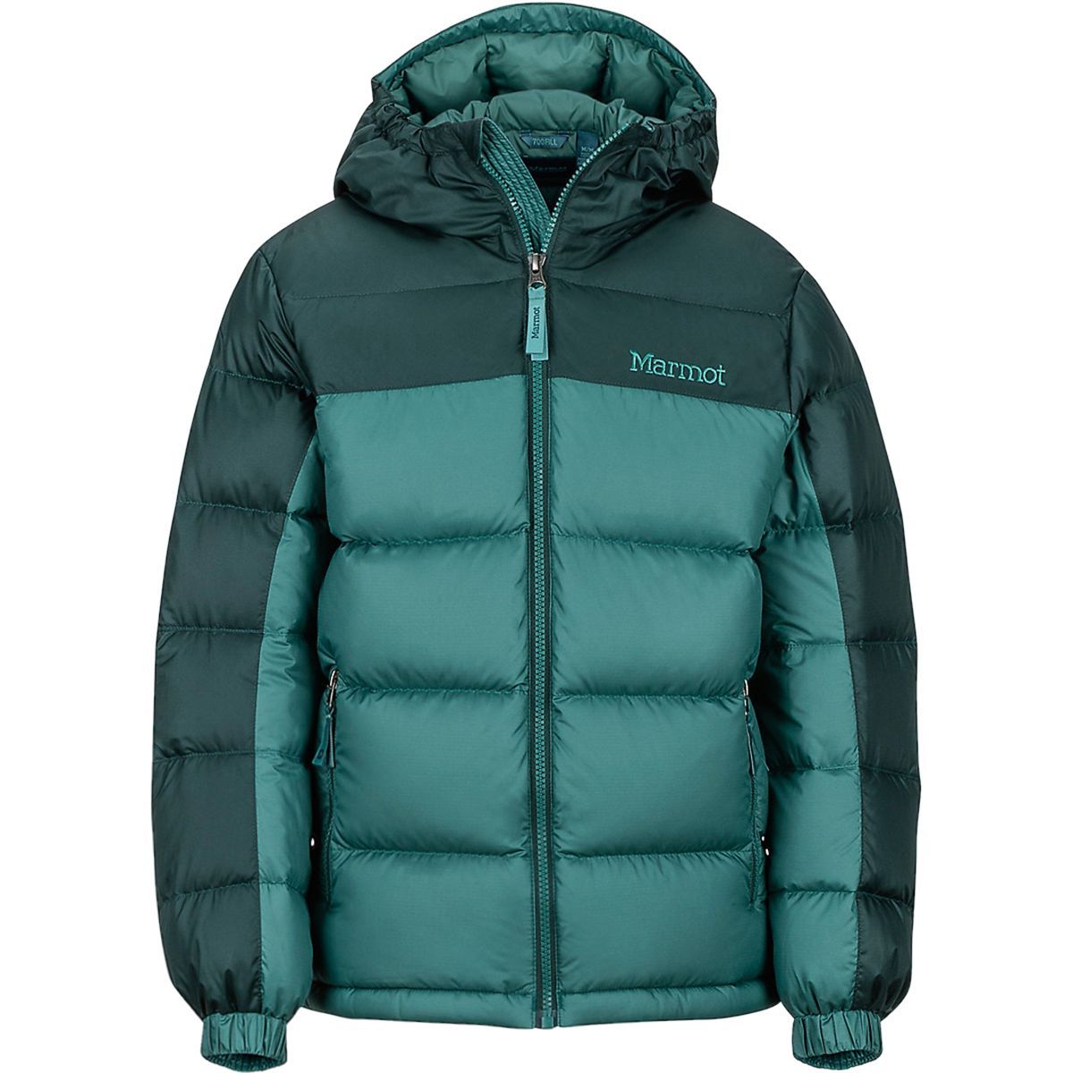 Marmot Guides Down Hooded Jacket - Boys' Mallard Green/Dark Spruce, XXL