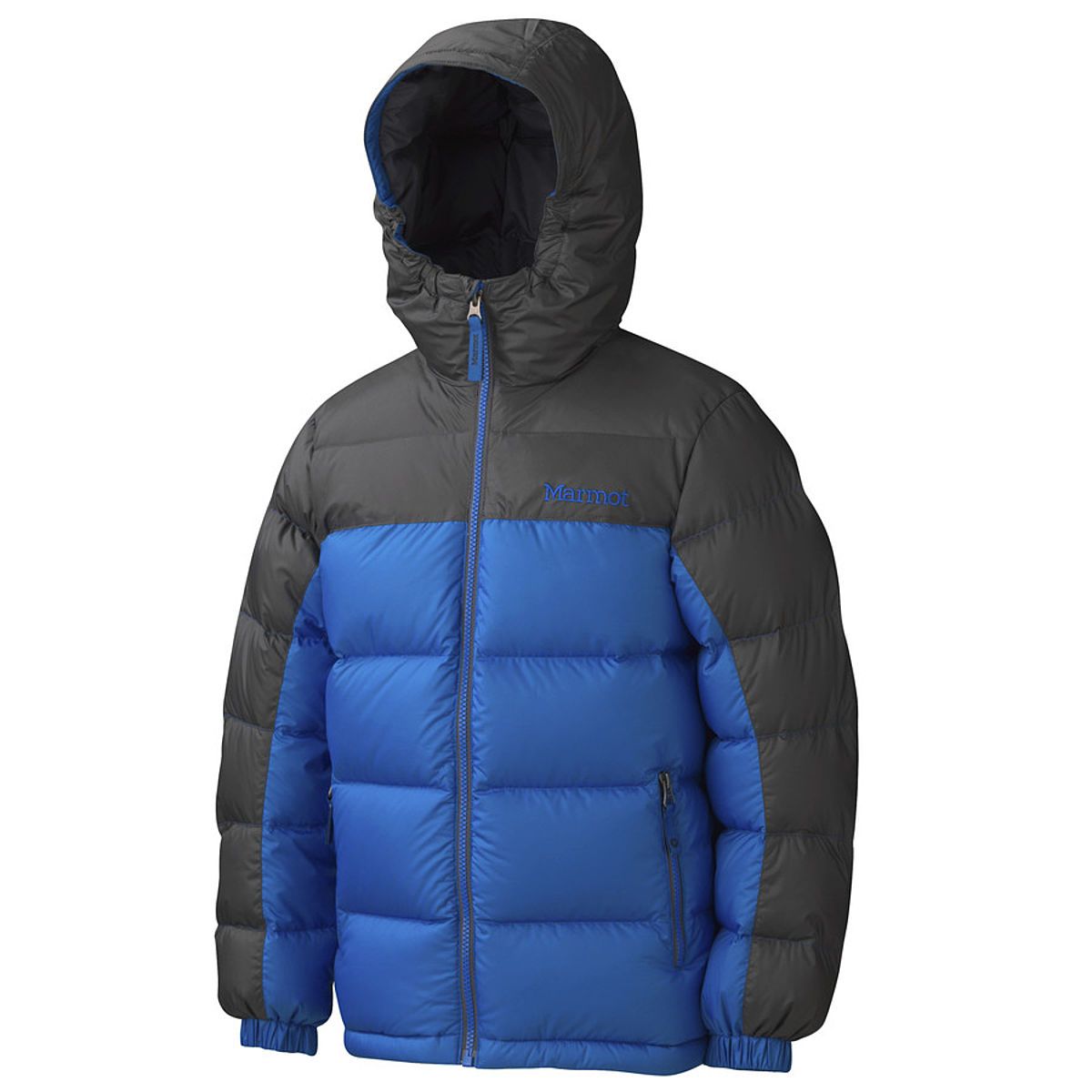 Marmot Guides Down Hooded Jacket - Boys' Peak Blue/Slate Grey, L