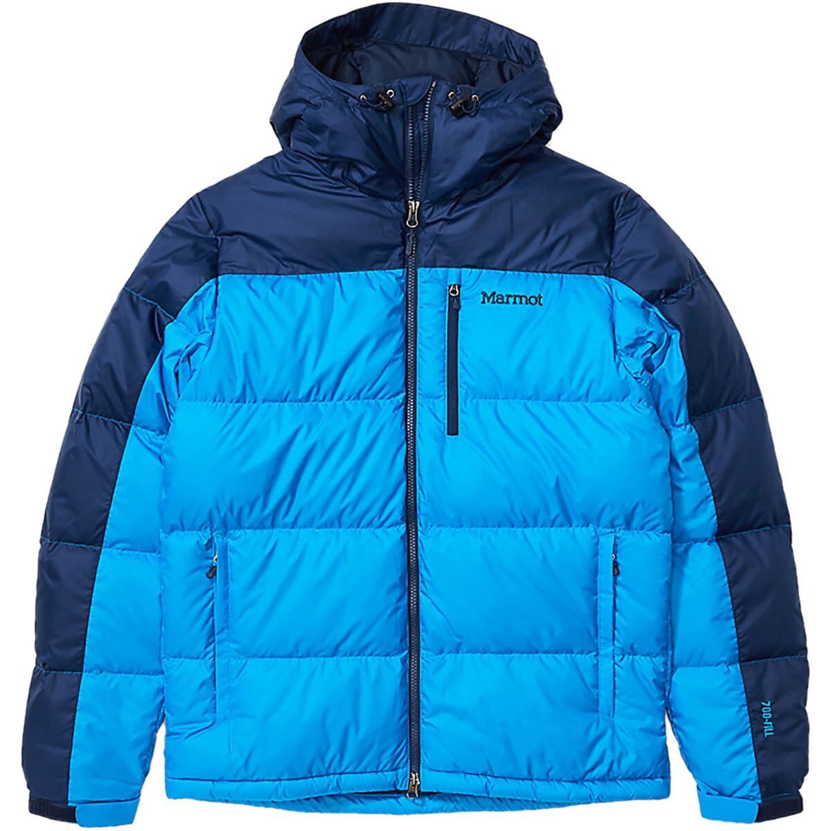 Marmot Guides Down Hooded Jacket - Men's Clear Blue/Arctic Navy, S