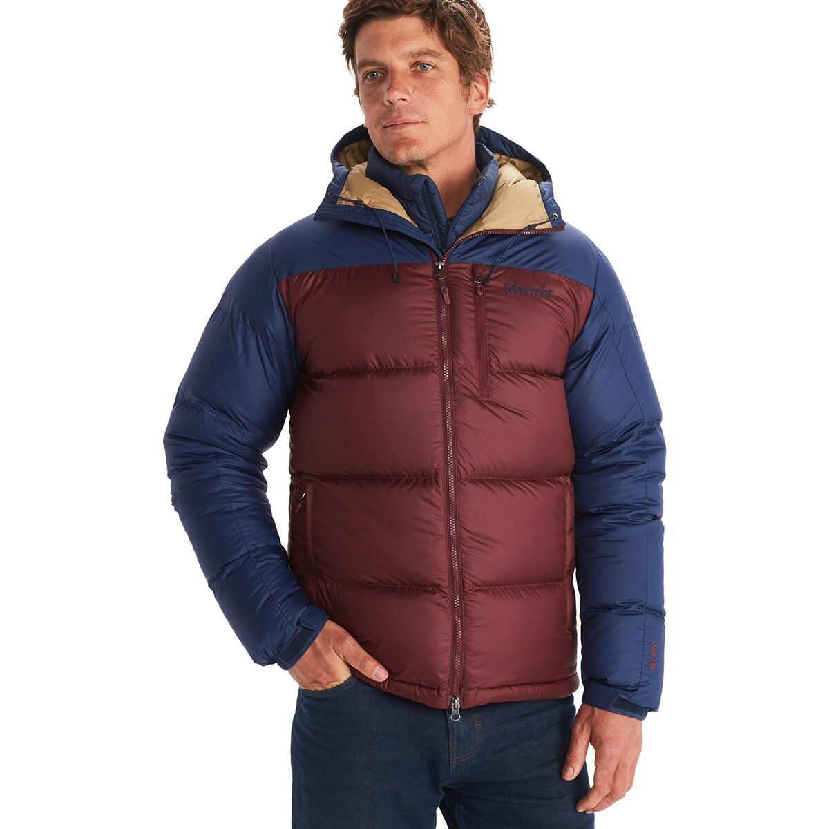 Marmot Guides Down Tall Hooded Jacket - Men's Port Royal/Arctic Navy, 3XT