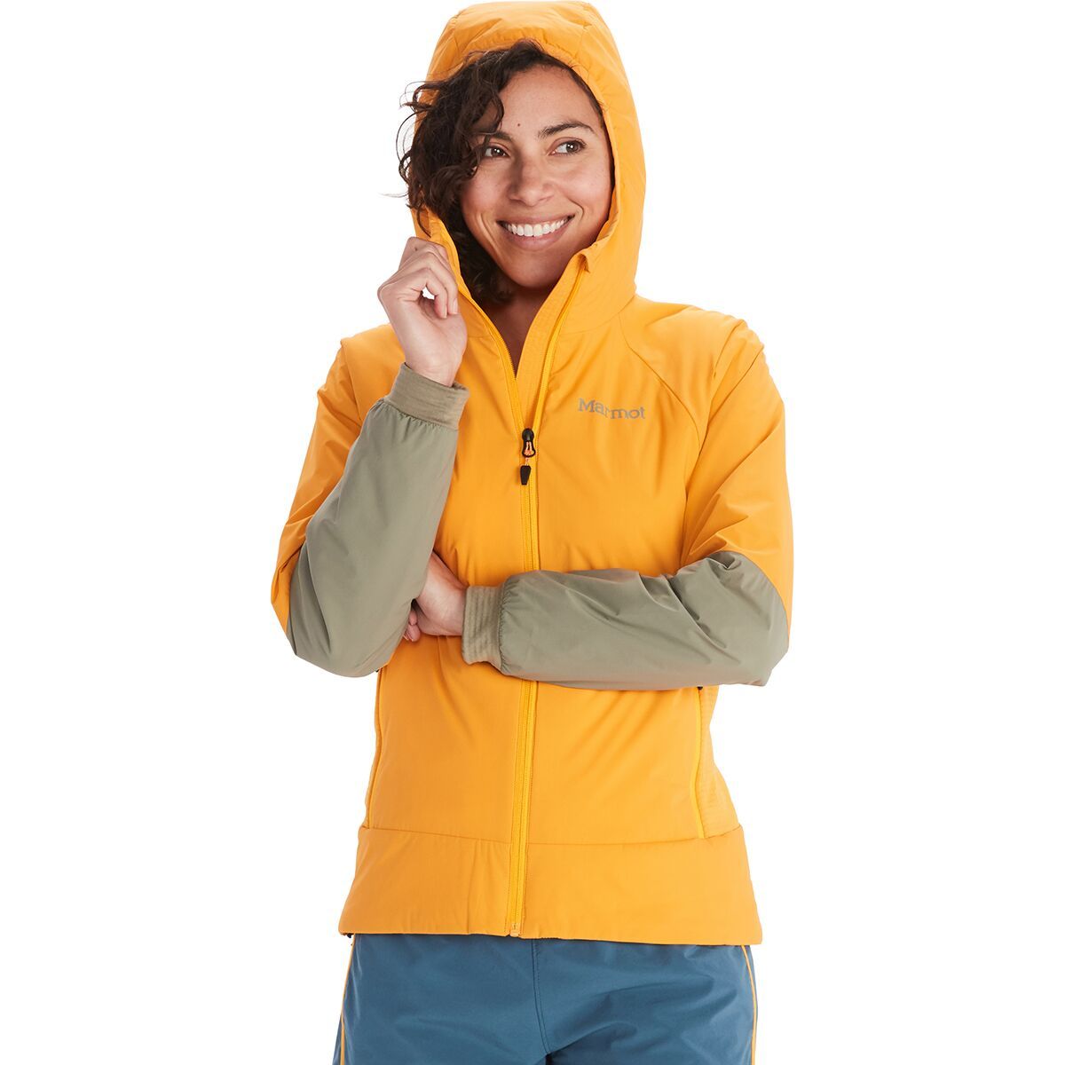 Marmot Novus LT Hybrid Hooded Jacket - Women's Golden Sun/Vetiver, L