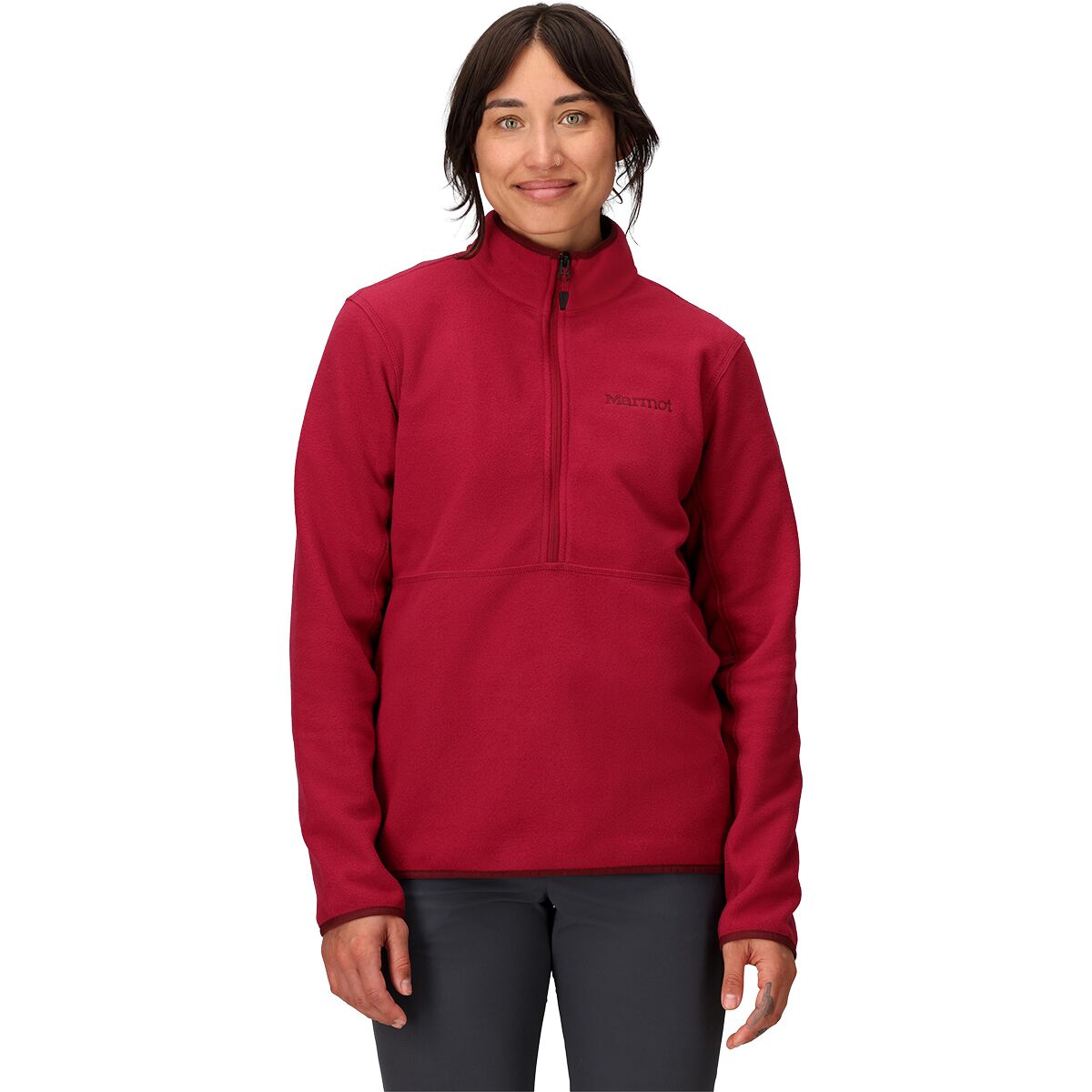 Image of Marmot Rocklin 1/2 Zip - Women's Red Mulberry, XS