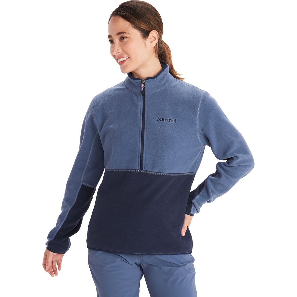 Marmot Rocklin 1/2 Zip - Women's Storm/Arctic Navy, L