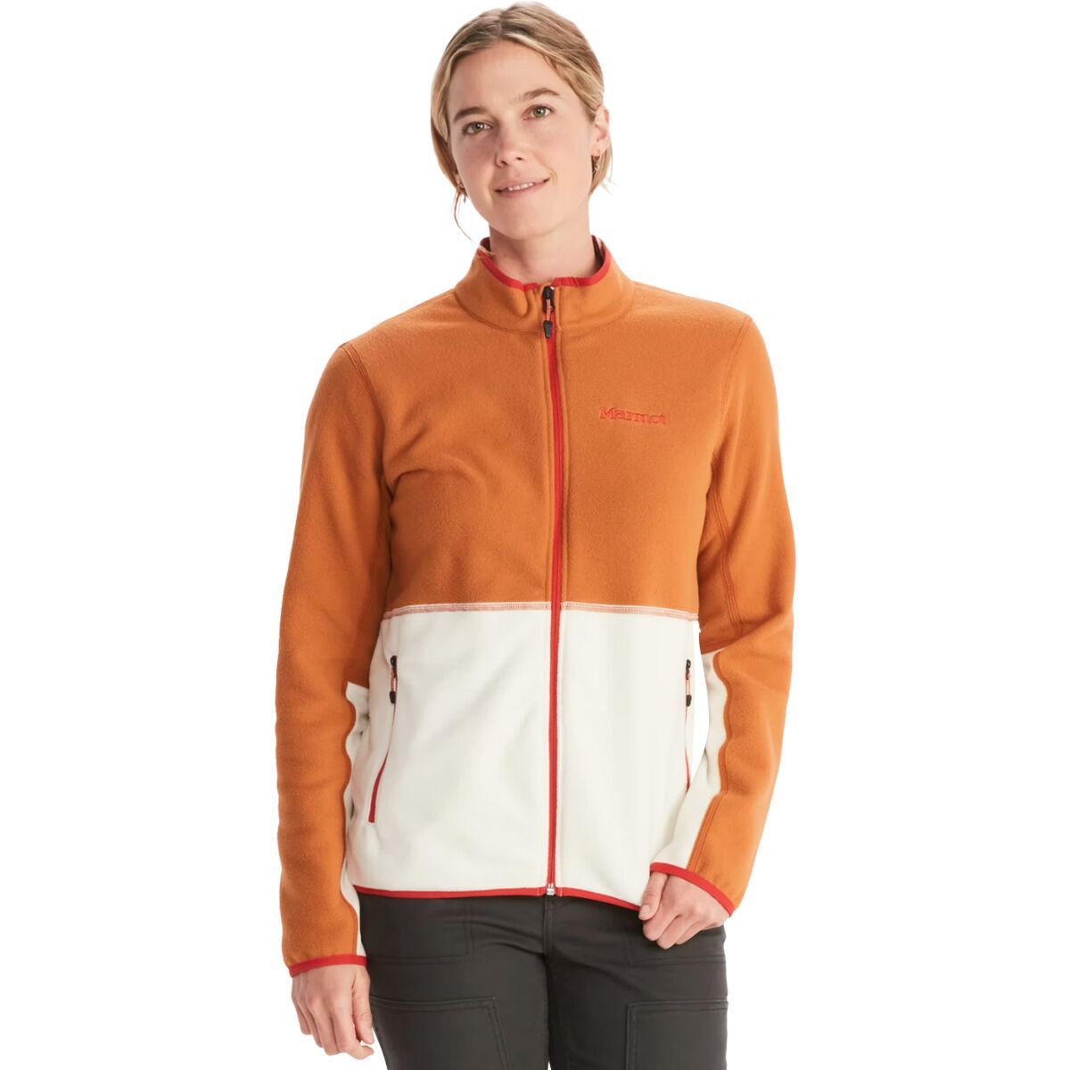 Marmot Rocklin Full Zip Fleece Jacket - Women's Copper/Papyrus, XL