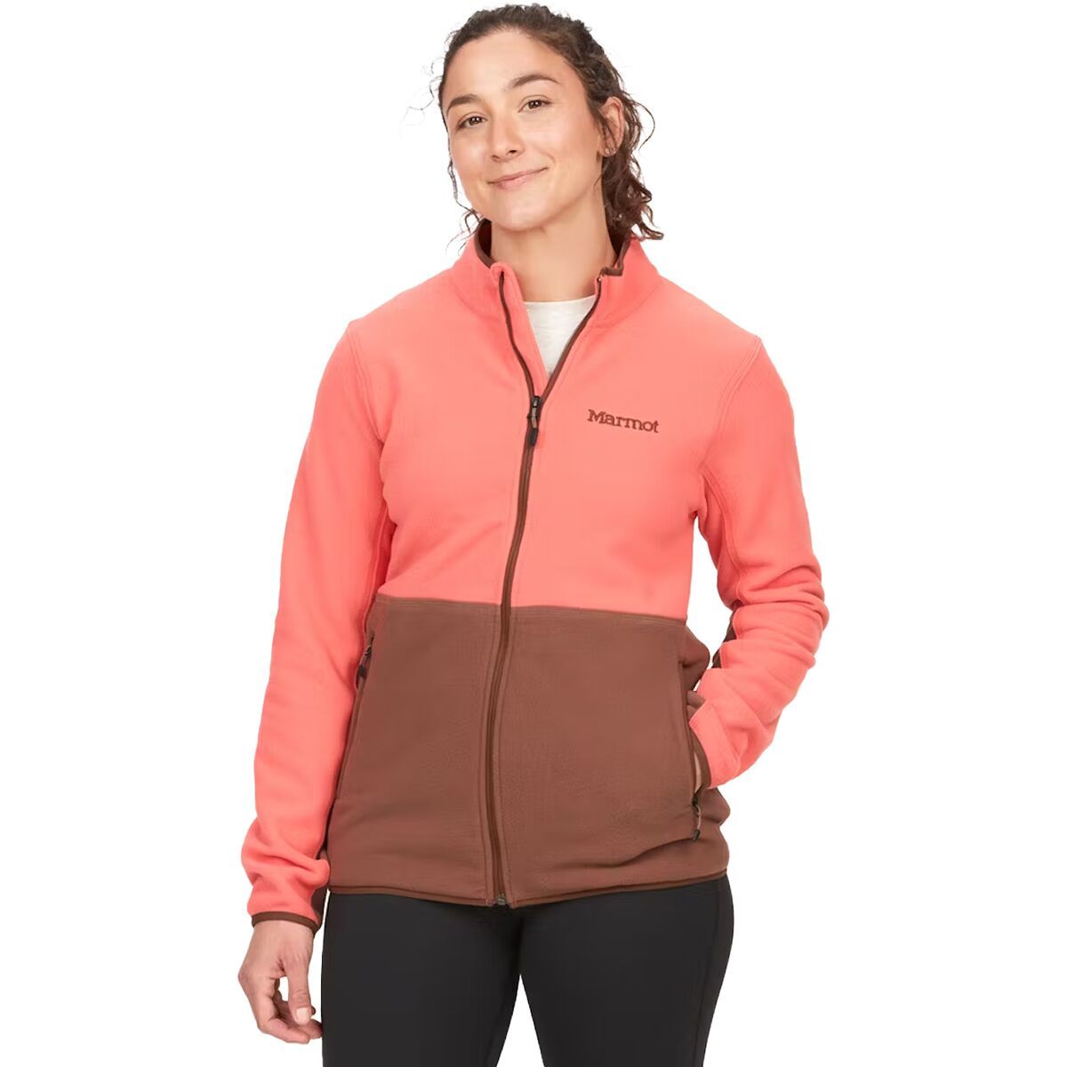 Marmot Rocklin Full Zip Fleece Jacket - Women's Grapefruit/Pinecone, XS