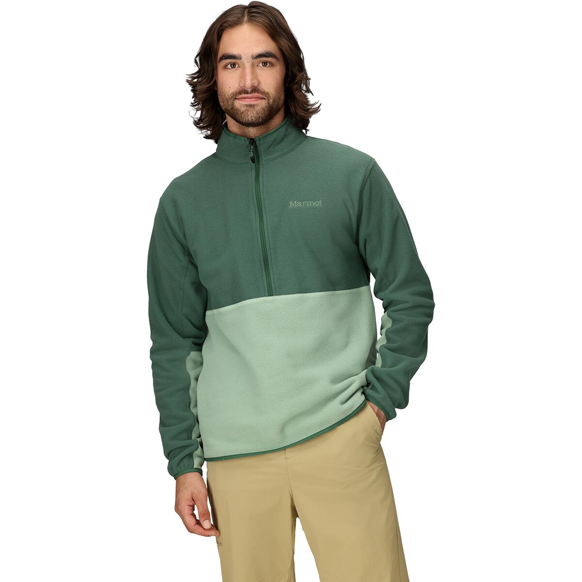 Marmot Marmot Rocklin 1/2-Zip Fleece Jacket - Men's Juniper Green/Agate Green, S