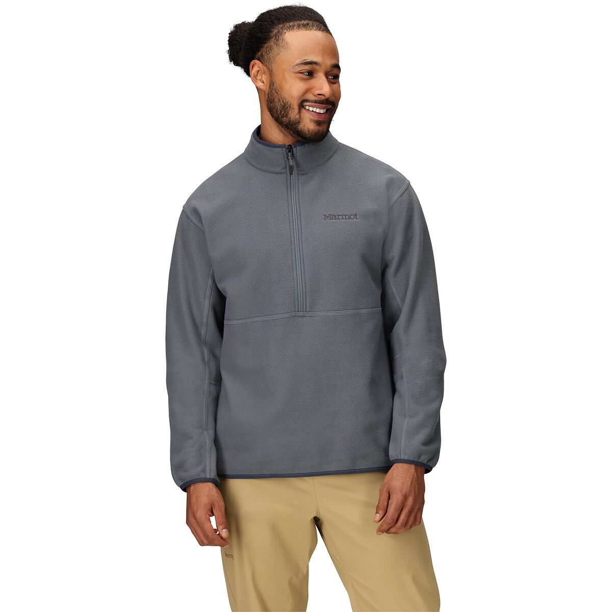 Image of Marmot Rocklin 1/2-Zip Fleece Jacket - Men's Steel Onyx, M