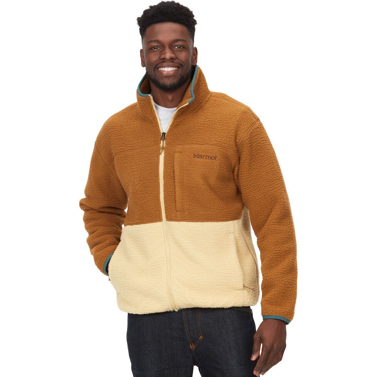 Image of Marmot Aros Fleece Jacket - Men's Hazel/Light Oak, L