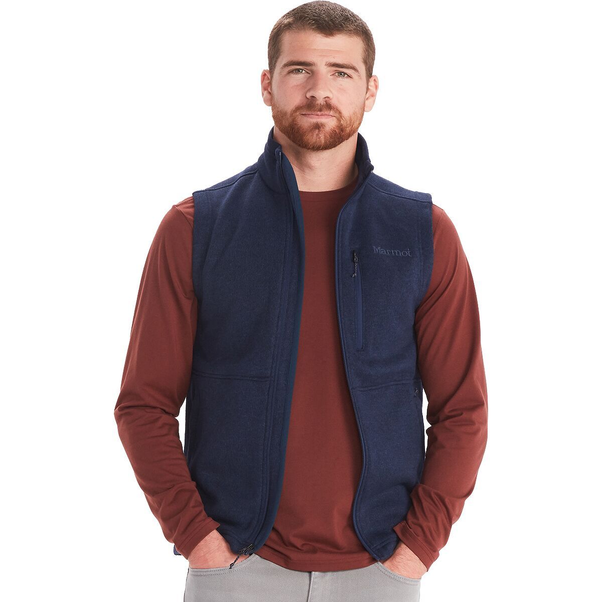 Image of Marmot Drop Line Vest - Men's Arctic Navy, M