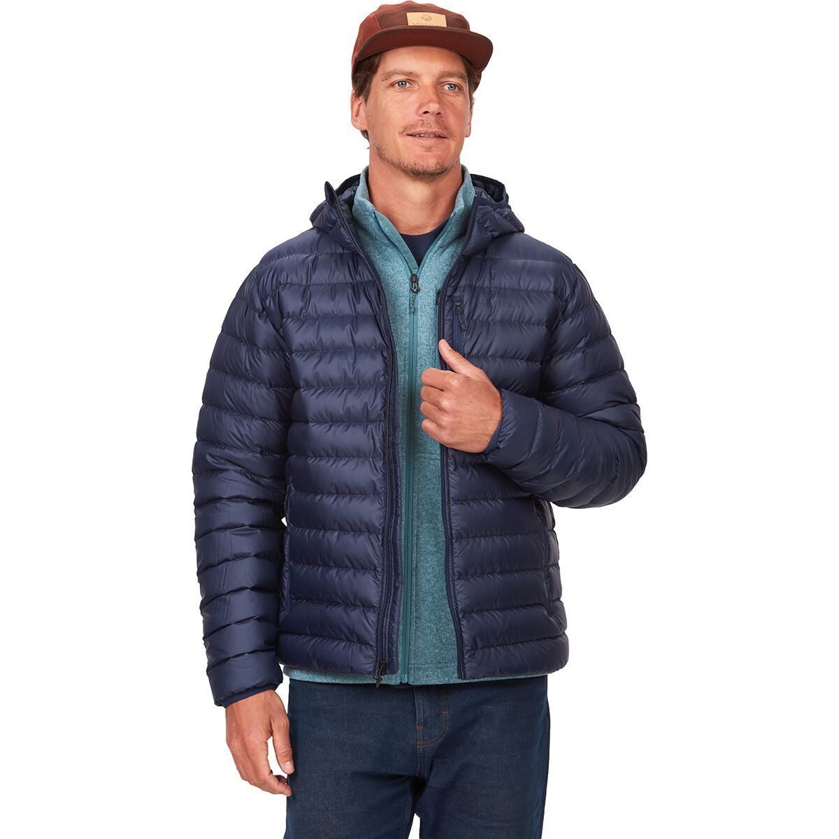 Marmot Highlander Down Hooded Jacket - Men's Arctic Navy, L