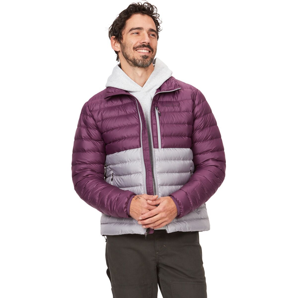 Marmot Highlander Down Jacket - Men's Purple Fig/Sleet, XXL