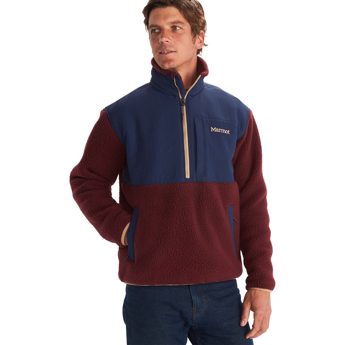 Marmot Wiley Fleece Half-Zip Jacket - Men's Arctic Navy/Port Royal, M