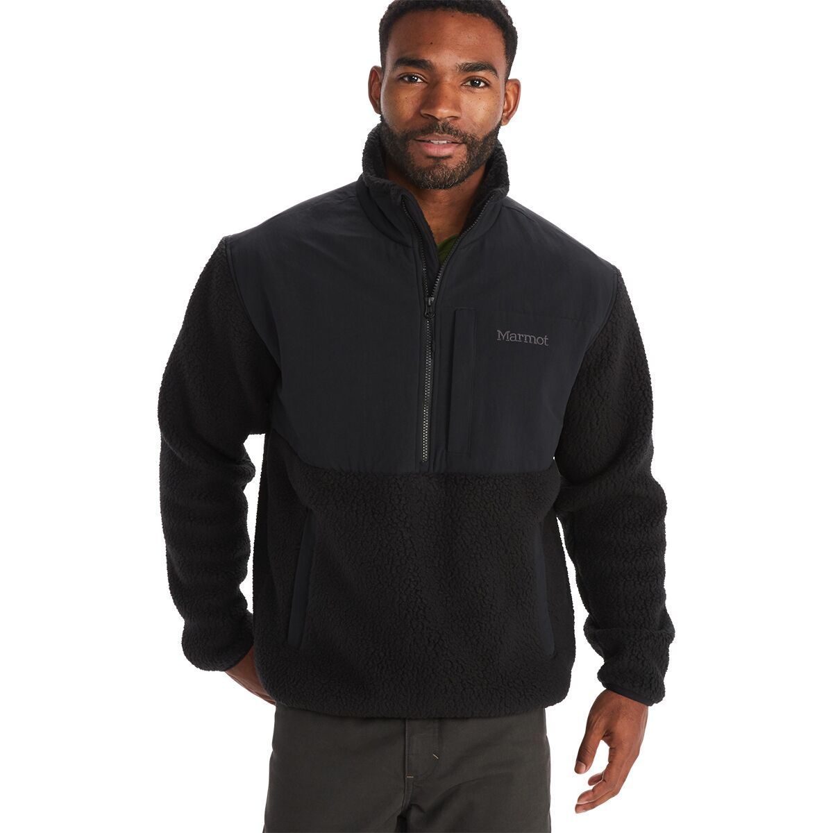Marmot Wiley Fleece Half-Zip Jacket - Men's Black, S