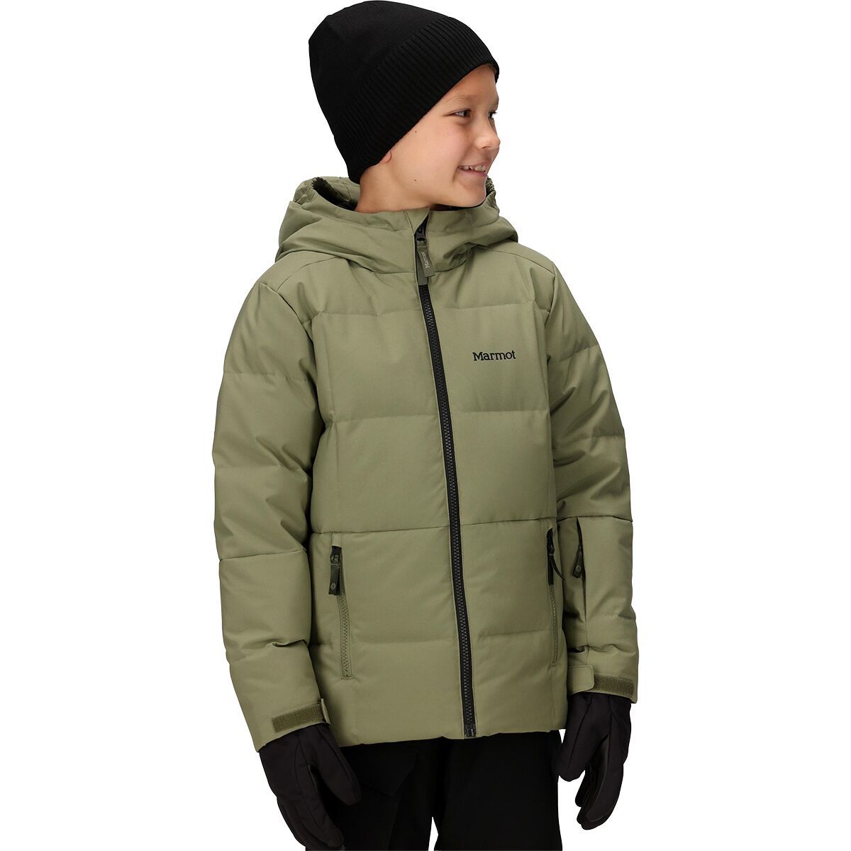 Image of Marmot Polar Down Jacket - Kids' Olive Grove/Black, S