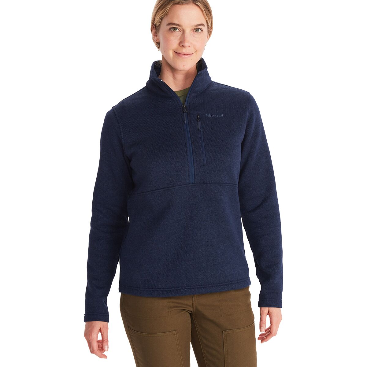 Image of Marmot Drop Line 1/2-Zip Pullover - Women's Arctic Navy, XL