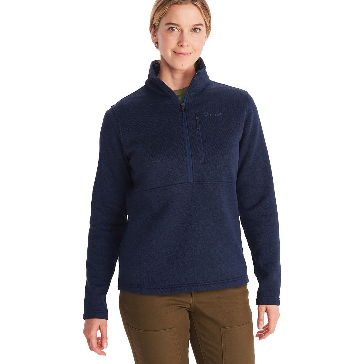 Image of Marmot Drop Line 1/2-Zip Pullover - Women's Arctic Navy, S