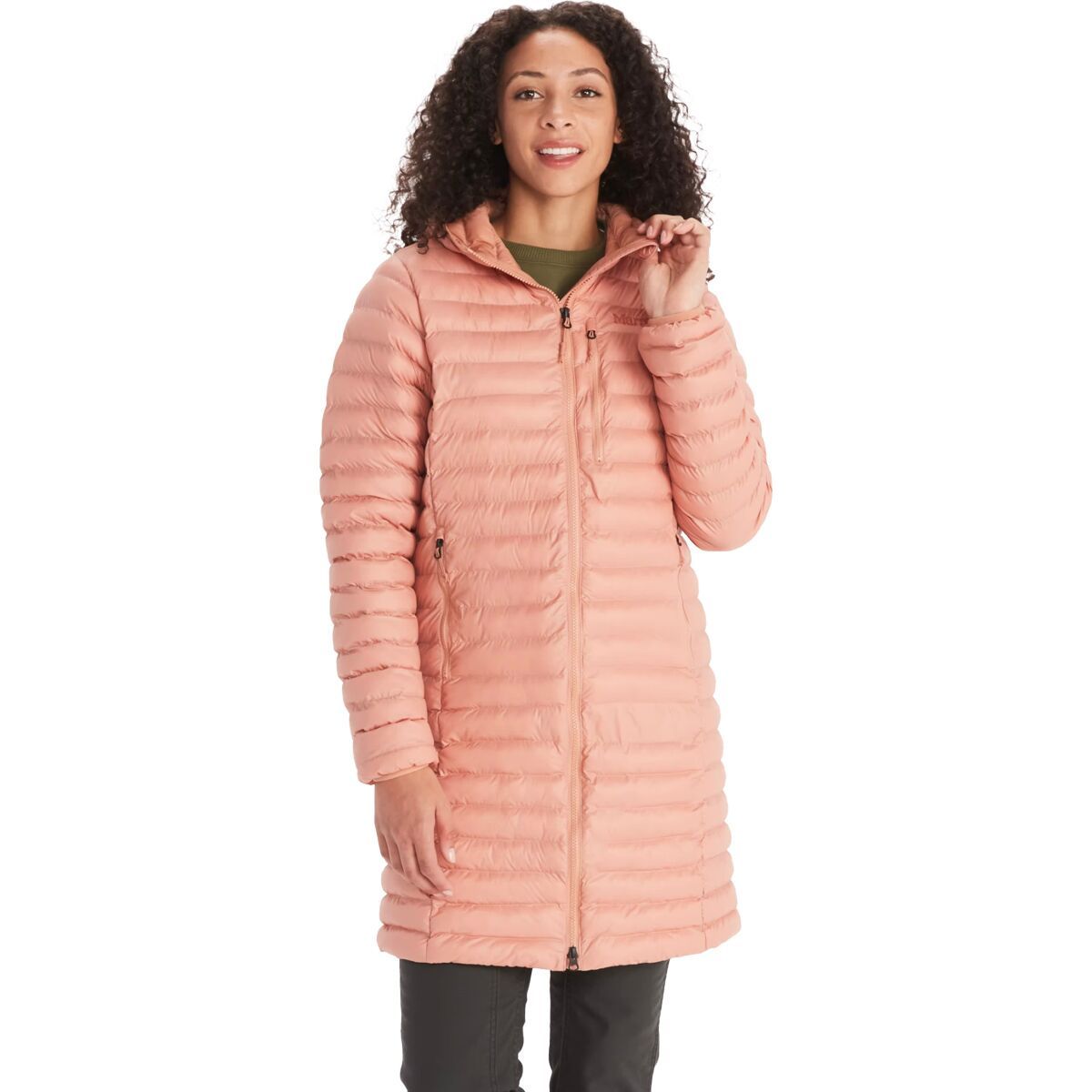 Marmot Echo Featherless Long Jacket - Women's Rose Gold Shiny, XL