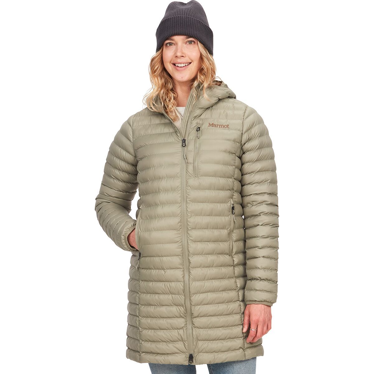 Marmot Echo Featherless Long Jacket - Women's Vetiver Shiny, XS