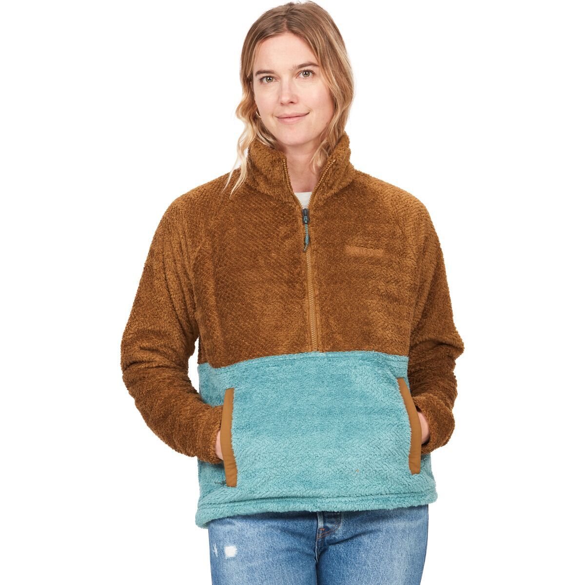 Marmot Homestead Fleece 1/2-Zip Pullover - Women's Hazel/Blue Agave, L