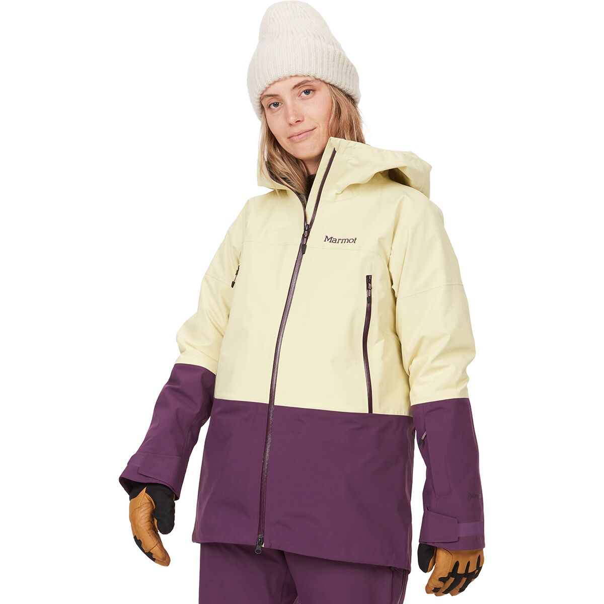 Image of Marmot Orion GORE-TEX Jacket - Women's Wheat/Purple Fig, S