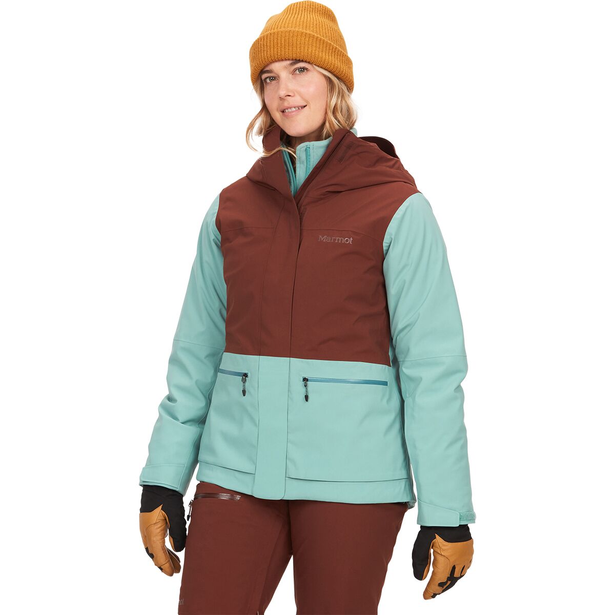 Image of Marmot Refuge Insulated Jacket - Women's Chocolate/Blue Agave, XS