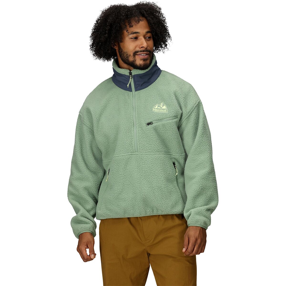 Image of Marmot 94 E.C.O. Recycled Fleece Jacket - Men's Agate Green/Thunderhead, XXL
