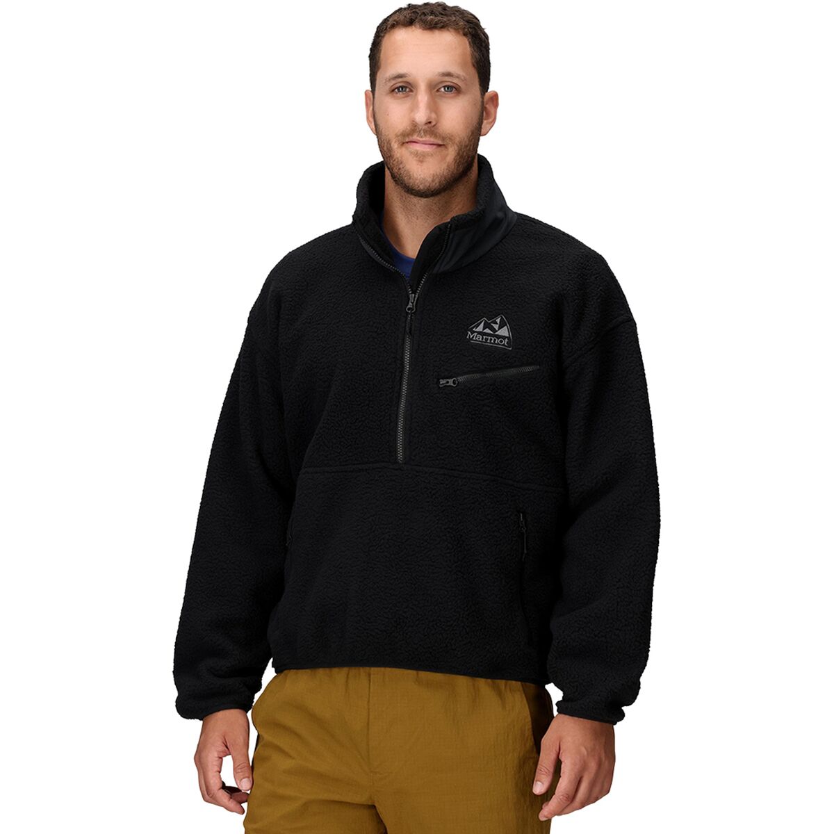 Image of Marmot 94 E.C.O. Recycled Fleece Jacket - Men's Black/Black, XXL