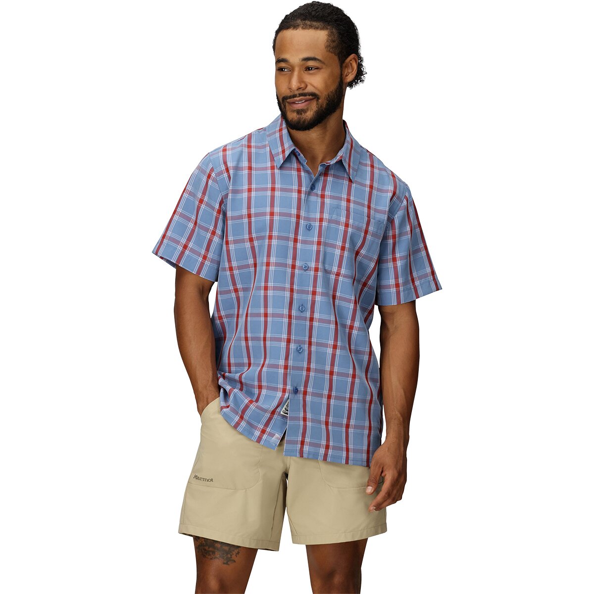 Image of Marmot Eldridge Novelty Classic Shirt - Men's Rain Cloud Oliver Plaid, S