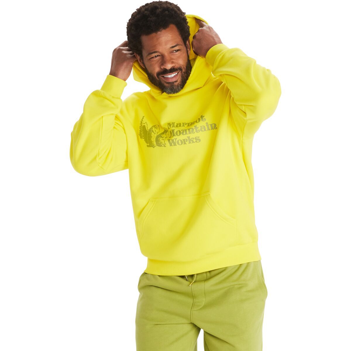 Marmot MMW Heavyweight Hoodie - Men's Yellow Blaze, XXL