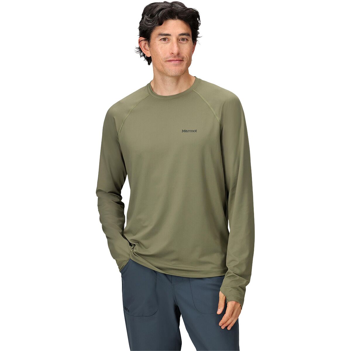 Image of Marmot Windridge Long-Sleeve Shirt - Men's Olive Grove, XL