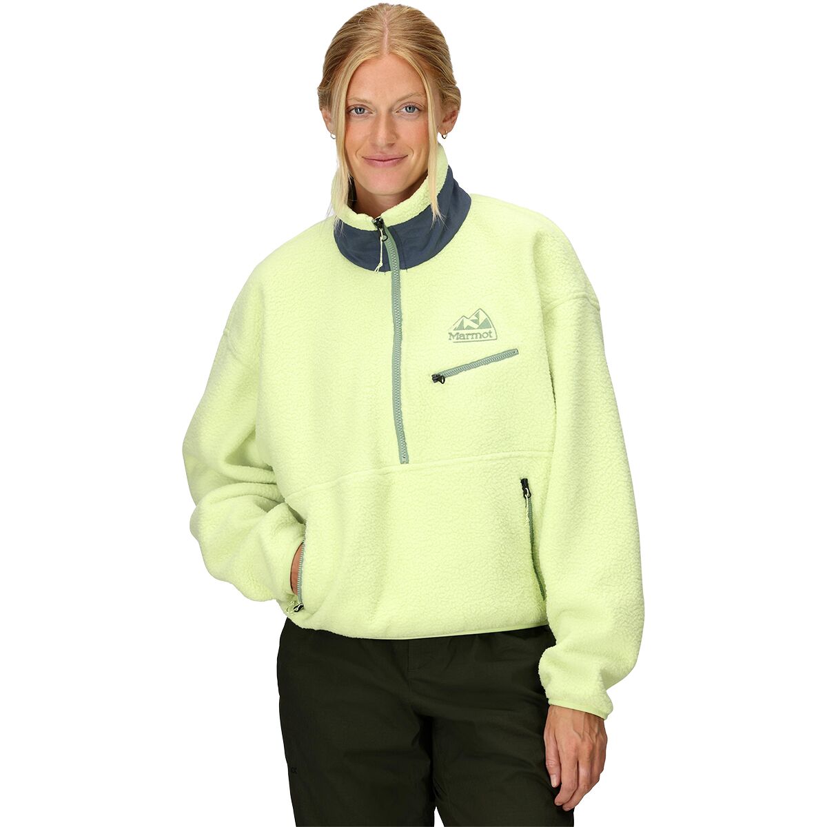 Image of Marmot 94 E.C.O. Recycled Fleece - Women's Matcha/Thunderhead, XS