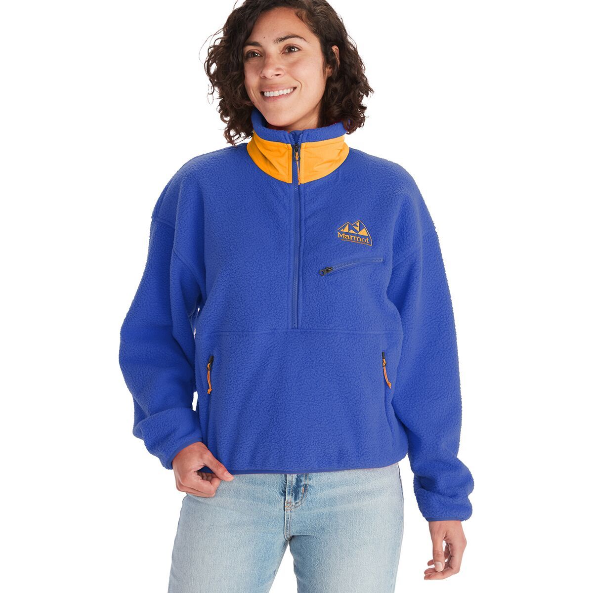 Marmot 94 E.C.O. Recycled Fleece - Women's Golden Sun/Team Red, L