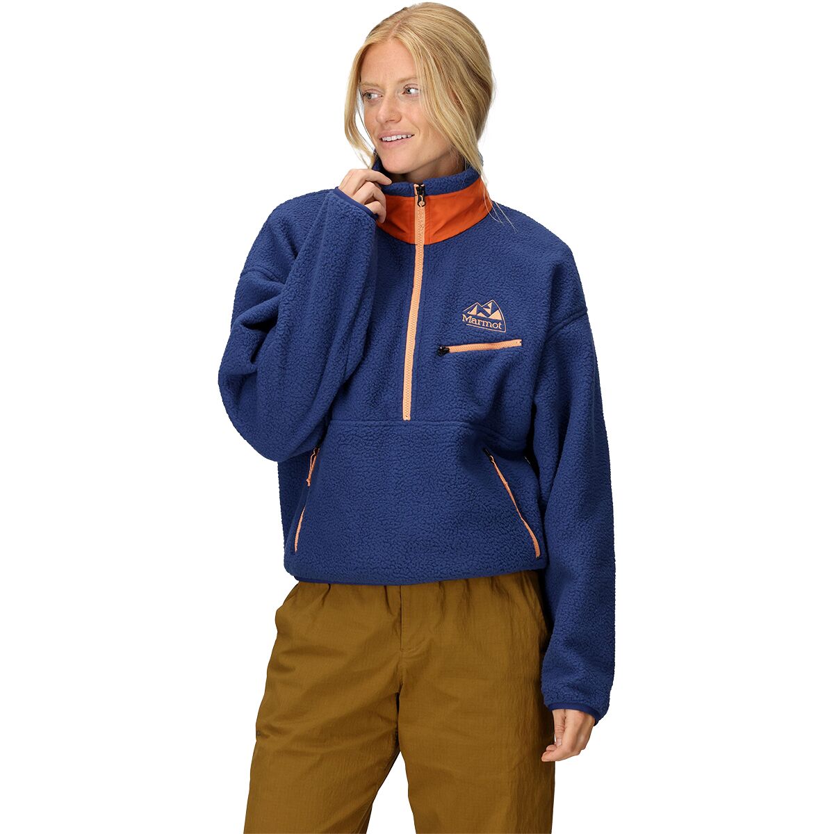 Image of Marmot 94 E.C.O. Recycled Fleece - Women's Twilight Blue/Ginger Blossom, XS