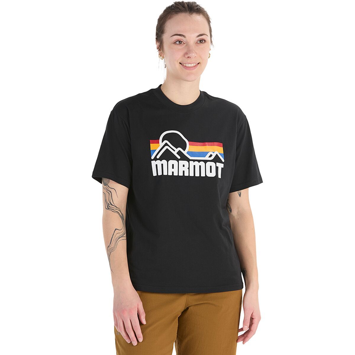 Image of Marmot Coastal T-Shirt - Women's Black/Multi, S