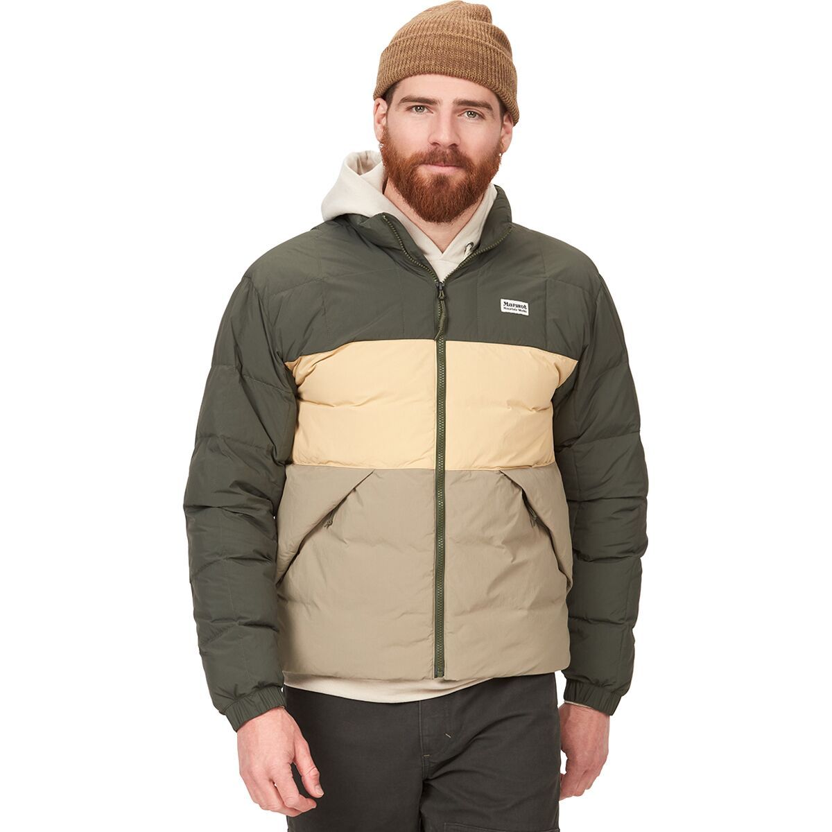 Marmot Ares Down Jacket - Men's Nori/Light Oak/Vetiver, S