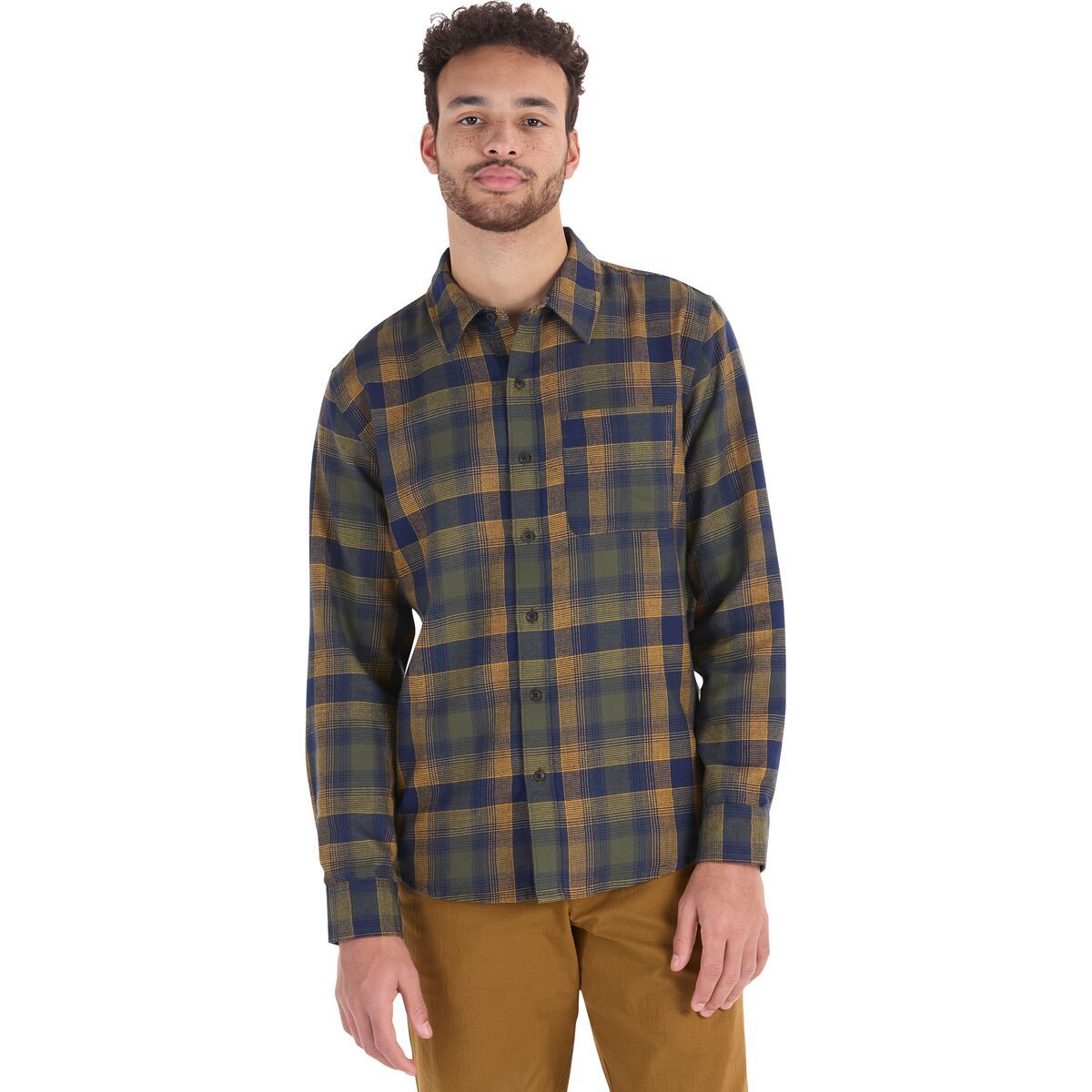 Image of Marmot Fairfax Midweight Flannel - Men's Nori/Golden Sun, XL