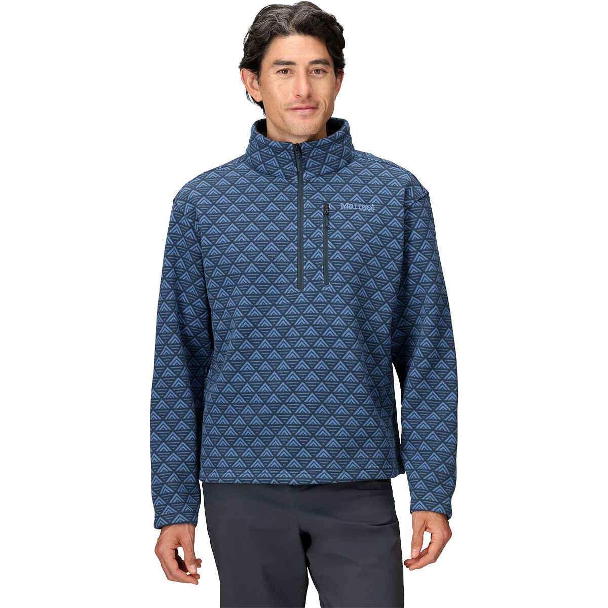 Image of Marmot Heavyweight Drop Line Printed 1/2-Zip - Men's Thunderhead Geo Peaks, S