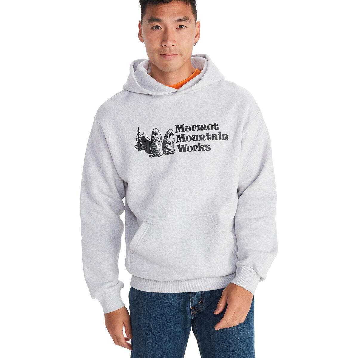 Image of Marmot MMW Heavyweight Hoodie - Men's Light Grey Heather, XL