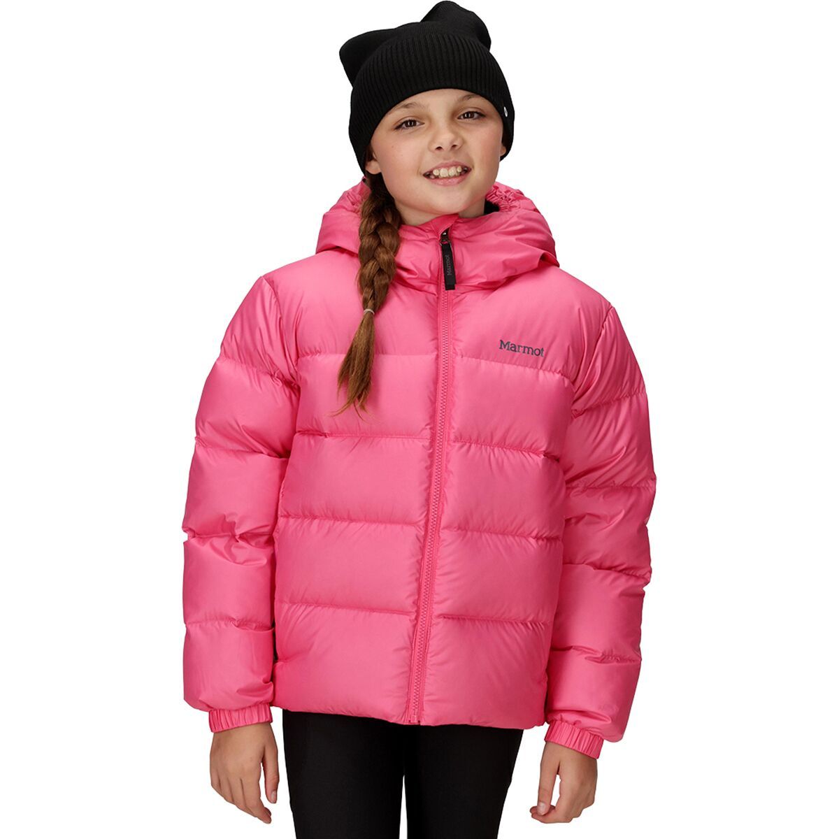 Image of Marmot Guides Down Hoodie - Kids' Pink Party/Thunderhead, XL
