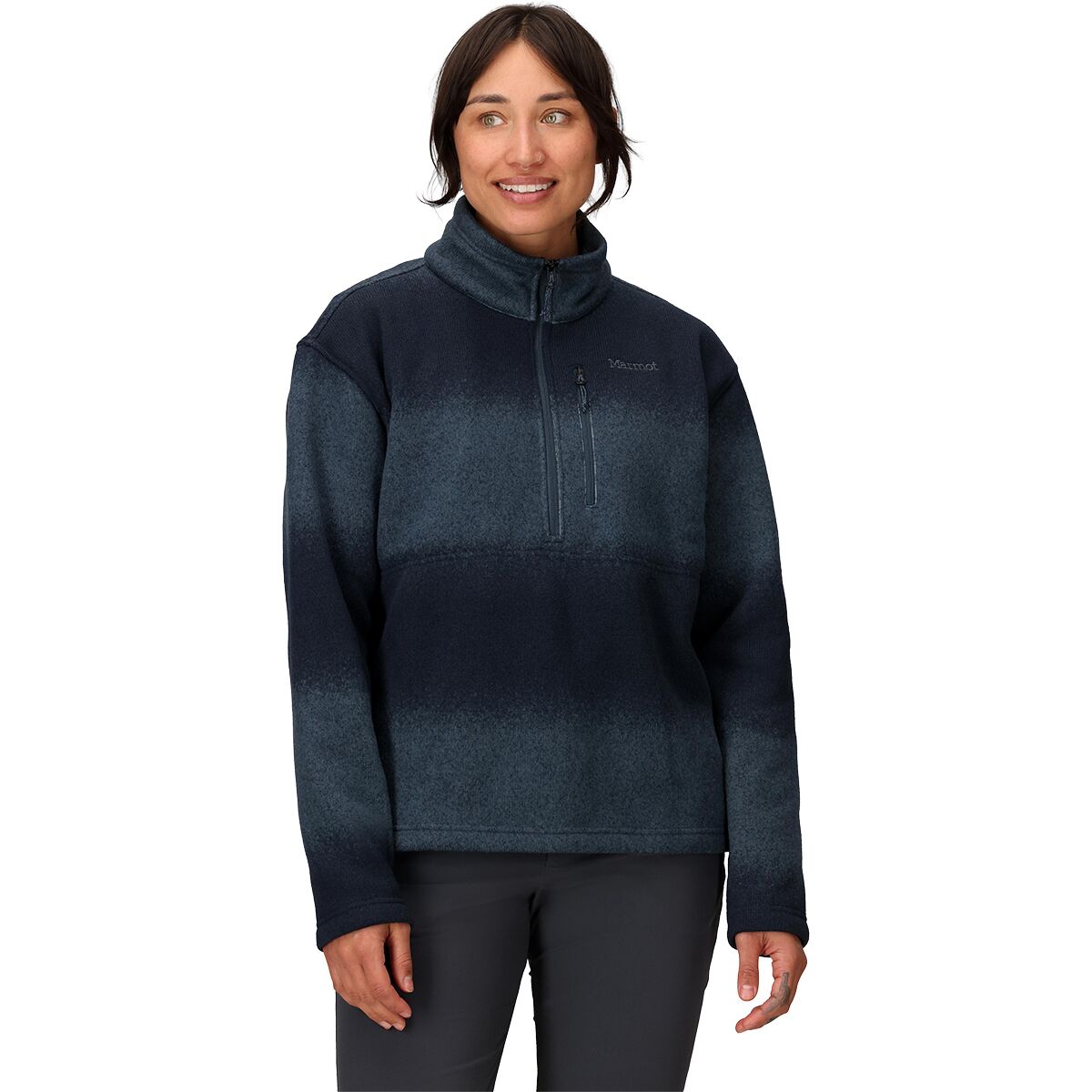 Image of Marmot Heavyweight Drop Line Printed 1/2-Zip - Women's Thunderhead Ombre, XS